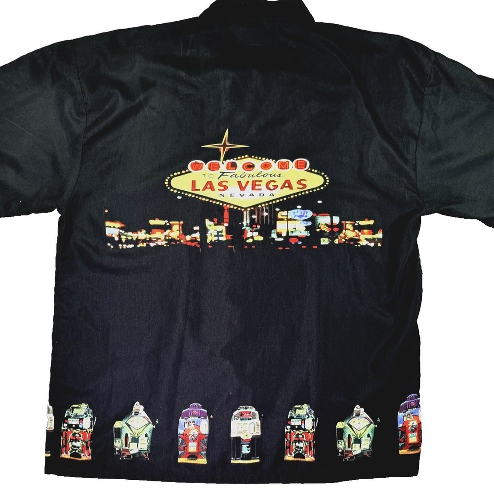 Oscar Misa Shirt Men 2XL  "Welcome to Fabulous Las Vegas" Button Up Casino Slots